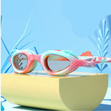 Pink & Mint Fishtail Designed Frame, Anti Fog UV Protection Leakproof Design Swim Goggles for Kids, 3 years-8 years