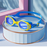 Junior Blue Yellow Anti Fog UV Protection Leakproof Design Swim Goggles for Kids, 3 years-8 years