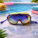 Navy & Yellow Anti-Fog UV Protection Leakproof Swim Goggles for Kids, 7-15 Years