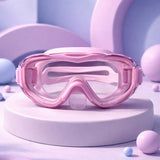 Pink 3 dash Glass panel styled Anti Fog UV Protection leakproof design Swim Goggles for 12 years + & Adults