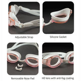 Pink Transparent Anti Fog UV Protection leakproof design Swim Goggles for Kids 4 yrs-10 yrs