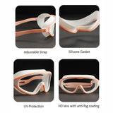 Pink with White Button style Anti Fog UV Protection leakproof design Swim Goggles for Adults