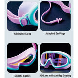 Pink & Mint Anti-Fog UV Protection Leakproof Swim Goggles for Kids, 4-10 Years