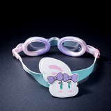 Pink & White Bow Face, Anti Fog UV Protection Leakproof Design Swim Goggles for Kids, 5yrs - 10yrs