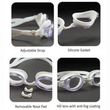 Purple Transparent Anti Fog UV Protection leakproof design Swim Goggles for Kids 4 yrs-10 yrs