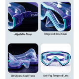 Snorkelling Scuba Diving Mask , Purple Blue Anti Fog Snorkelling-Style Swim Goggles for Kids, for Kids & Adults, 10yrs and above