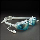 Shiny Blue Eyelid Style Anti Fog UV Protection leakproof design Swim Goggles for Kids 10yrs and above