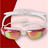 Shiny Pink Eyelid Style Anti Fog UV Protection leakproof design Swim Goggles for Kids 10yrs and above