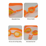 Starry Orange Anti Fog UV Protection Leakproof Design Swim Goggles for Kids, 3yrs -8yrs