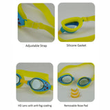 Starry Yellow Anti Fog UV Protection Leakproof Design Swim Goggles for Kids, 3yrs-8yrs