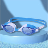 Tie Dye White with Blue Anti Fog UV Protection Leakproof Design Swim Goggles for Kids, 1yr-4yrs