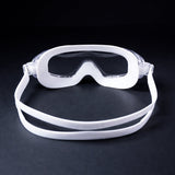 White 3 dash Glass panel styled Anti Fog UV Protection leakproof design Swim Goggles for 12 yrs + & Adults