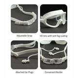 White with purple Button style Anti Fog UV Protection leakproof design Swim Goggles for Adults