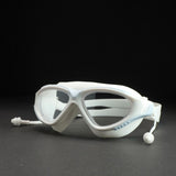 White with Light Blue Clip style Anti Fog UV Protection leakproof design Swim Goggles for Adults