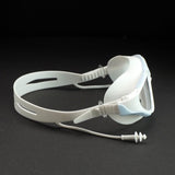 White with Light Blue Clip style Anti Fog UV Protection leakproof design Swim Goggles for Adults