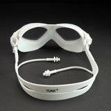 White with Light Blue Clip style Anti Fog UV Protection leakproof design Swim Goggles for Adults