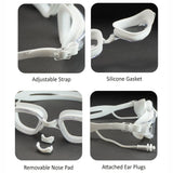 White Cat eye Shape Frame Anti Fog UV Protection leakproof design Swim Goggles for Adults