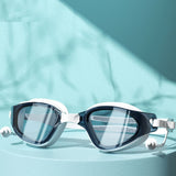 White Navy Cat eye Shape Frame Anti Fog UV Protection leakproof design Swim Goggles for Adults