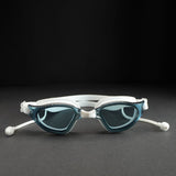 White Navy Cat eye Shape Frame Anti Fog UV Protection leakproof design Swim Goggles for Adults