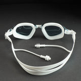 White Navy Cat eye Shape Frame Anti Fog UV Protection leakproof design Swim Goggles for Adults