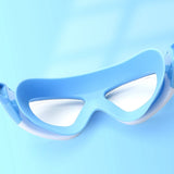 Blue Bordered White Anti Fog UV Protection Leakproof Design Swim Goggles for Kids, 5yrs - 10yrs