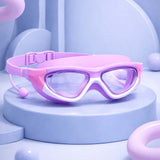 White Bordered Purple Anti Fog UV Protection Leakproof Design Swim Goggles for Kids, 5yrs - 10yrs