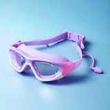White Bordered Purple Anti Fog UV Protection Leakproof Design Swim Goggles for Kids, 5yrs - 10yrs