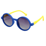 Blue Frame with Yellow Arms, Anti Ultraviolet Unisex Sunglasses for Toddlers with Hardcase Storage