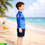 2 Pcs Anchor Fish , T-shirt & Shorts Set, Toddlers & Kids Swimwear with Free Wash Bag & Free Swim Detergent