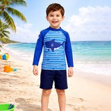2 Pcs Anchor Fish , T-shirt & Shorts Set, Toddlers & Kids Swimwear with Free Wash Bag & Free Swim Detergent