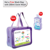 2 Pcs Navy Skirted Leggings & Floral Top Set, Kids Swimwear with Free Wash Bag & Free Swim Detergent