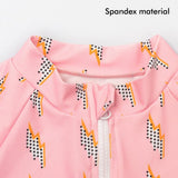 3 pcs Pink ThunderBolt Matching Top,Leggings & Jacket style Swimwear set for Pre teens & Teens