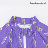 3 pcs Purple ThunderBolt Matching Top,leggings & Jacket style Swimwear set for Pre Teens & Teens