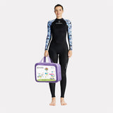 Full-Length Black & Blue Tropical Leaf Printed Teens and Adults Swimwear in UPF 50+ with Free Washbag