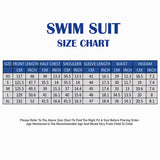 Full-Length Black & Blue Tropical Leaf Printed Teens and Adults Swimwear in UPF 50+ with Free Washbag