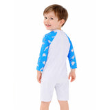 Blue Daddy Dino, Toddlers & Kids Swimwear with matching Hat, Free Wash Bag & Free Swim Detergent