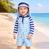 Blue Lhama, Toddlers & Kids Swimwear with long Cap Free Wash Bag & Free Swim Detergent