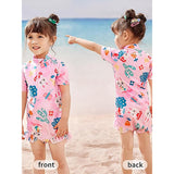 Pink Bunny Kids Swimwear with matching Swim Cap with UPF 50+