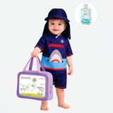 Jawws Shark, Toddlers & Kids Swimwear with long Cap Free Wash Bag & Free Swim Detergent