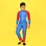 Blue & Red Full Length Swimwear for Teens & Adults with UPF 30+