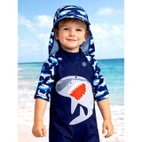 Navy Shark, Toddlers & Kids Swimwear with long Cap Free Wash Bag & Free Swim Detergent
