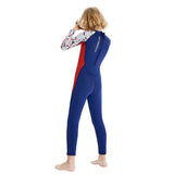 Dive Navy Nautical Printed Full Length 2.5mm Neoprene Kids Swimsuit with Free Washbag