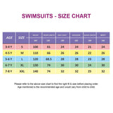 Dive Navy, Purple & Teal Side Panel Knee Length 2.5 mm Neoprene Kids Swimsuit with Free Washbag