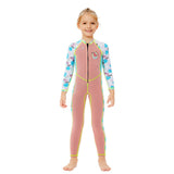 Dive Peach Flamingo & Tropical Printed Full Length 2mm Neoprene Kids Swimsuit with Free Washbag