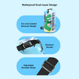 Blue Dino Big Size Clip on & Backpack style Waterproof Swimming Bag/ Beach Bag