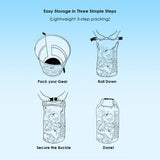 Blue Dino Big Size Clip on & Backpack style Waterproof Swimming Bag/ Beach Bag