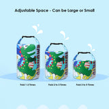 Blue Dino Big Size Clip on & Backpack style Waterproof Swimming Bag/ Beach Bag