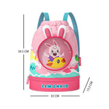 Pink Kids Bunny ears, waterproof Swimming Bag/Beach Bag