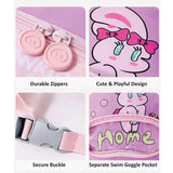 Purple & Pink Bunny Kids Waterproof Swimming Bag/ Beach Bag