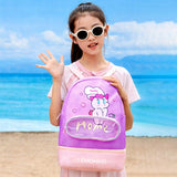 Purple & Pink Bunny Kids Waterproof Swimming Bag/ Beach Bag